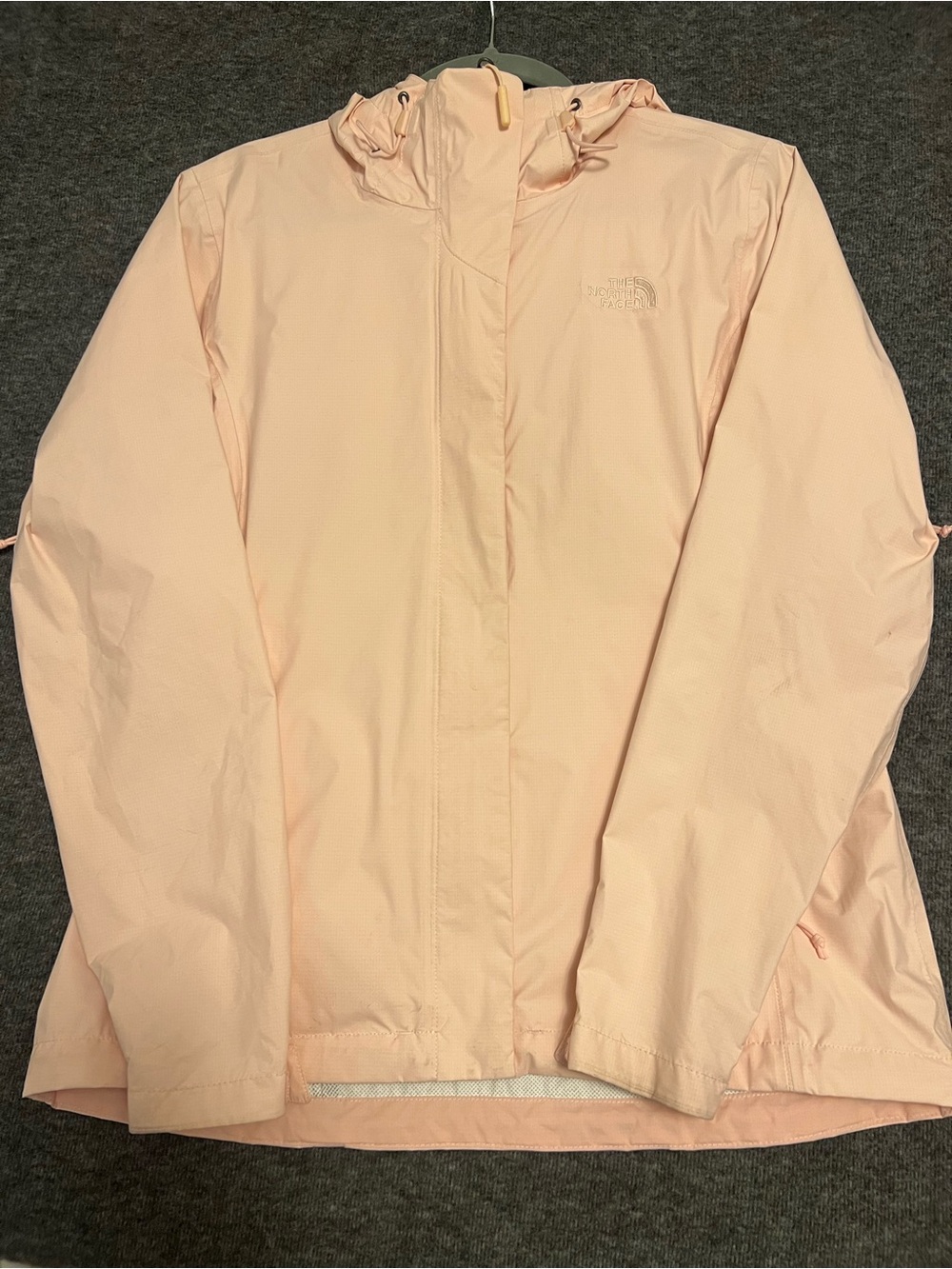 The North Face Women’s Medium Pink Hooded Rain Jacket Windbreaker Lightweight